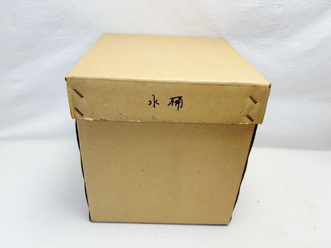 美品 茶道具 水張桶 手桶水指 木地 割蓋付き 水屋道具 露地道具 茶事 紙箱