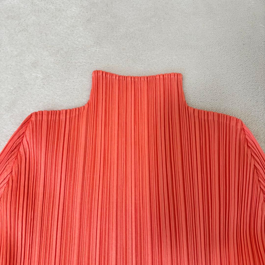 極美品✨PLEATS PLEASE プリーツ　ピンク　長袖　ハイネック　トップス