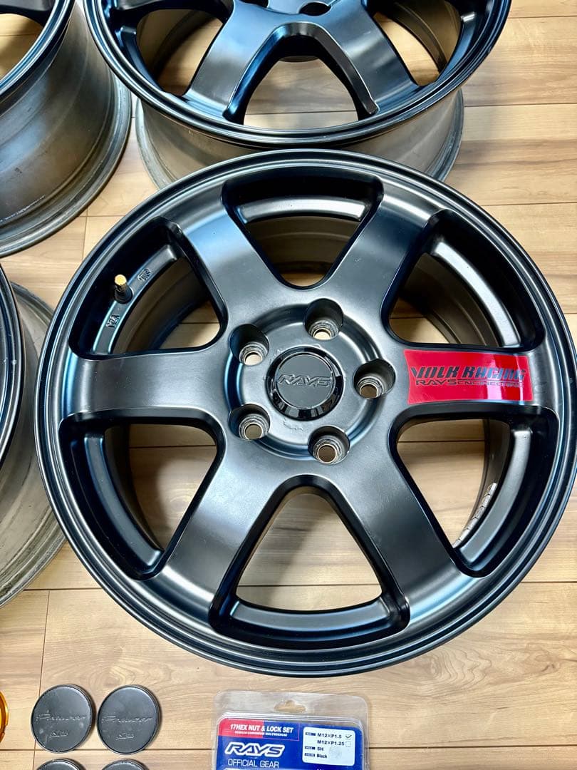 16インチ7J+47 114.3 5穴 Rays仕様Raysナット ハブリング付