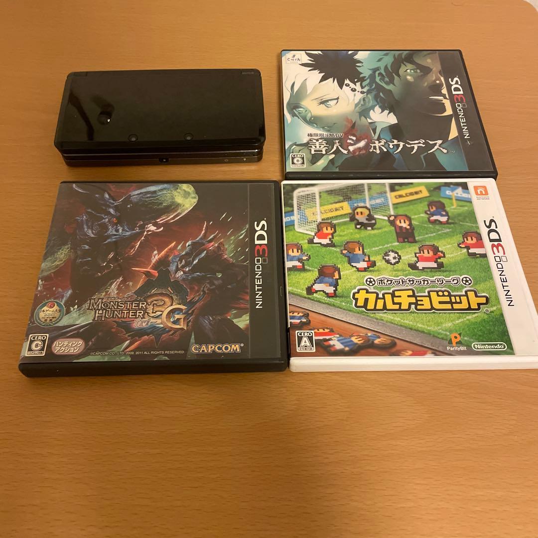 こむ 3DS本体＋善人シボウデス＋カルチョビット＋モンハン3G＋充電器
