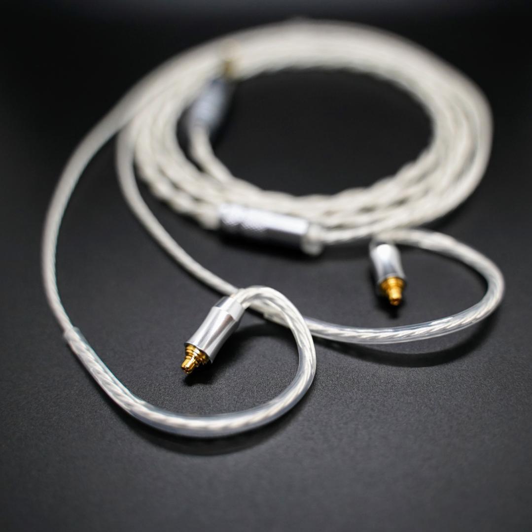 ついに7N 超冷凍製単結晶銅銀メッキ最高スペックケーブルIE900用/3.5mm