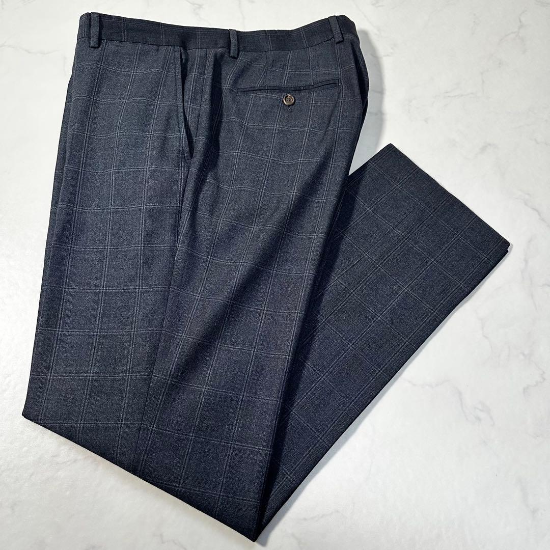 ブルネロクチネリ 最高峰ヴァージンウール ペンチェック 濃紺 XXL相当 54