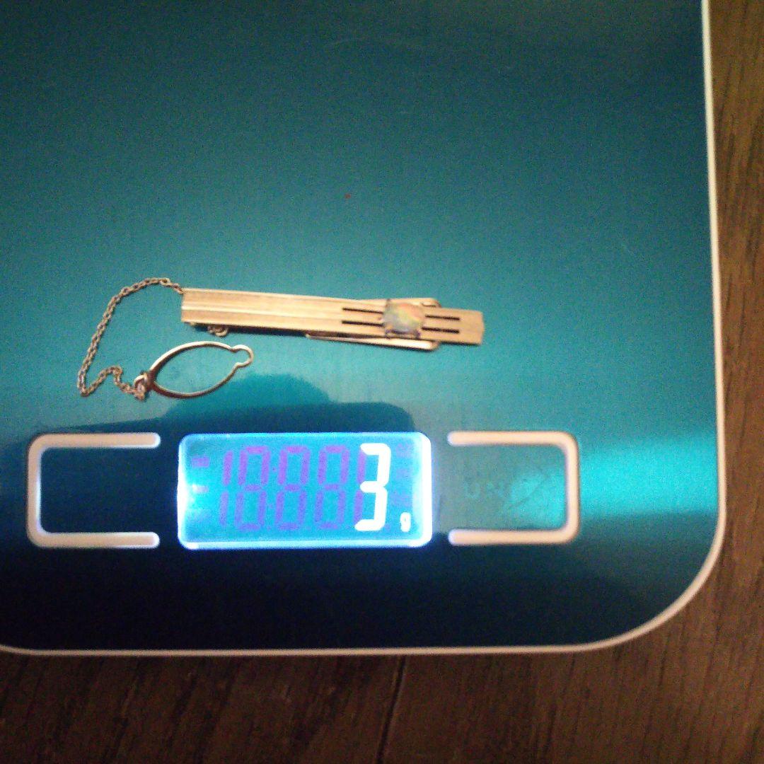 オパール ネクタイピン ホワイトゴールド K10WG タイピン ビンテージ