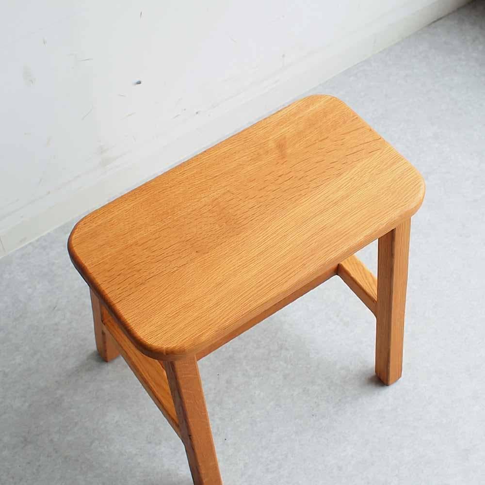 オーク無垢材 スツール サイドテーブルや花台としても ZR24449