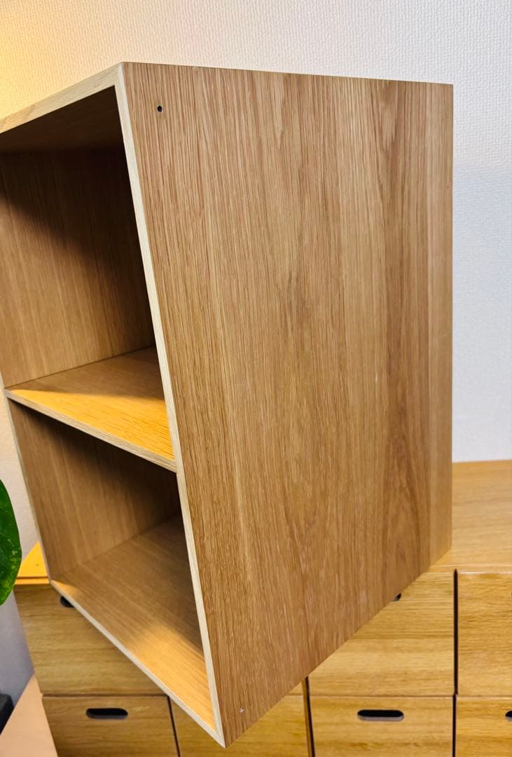 ☘️送料込⭐️超美品⭐️廃盤希少⭐️無印良品⭐️木製収納ケース⭐️オープン ワイド⭐️オーク材