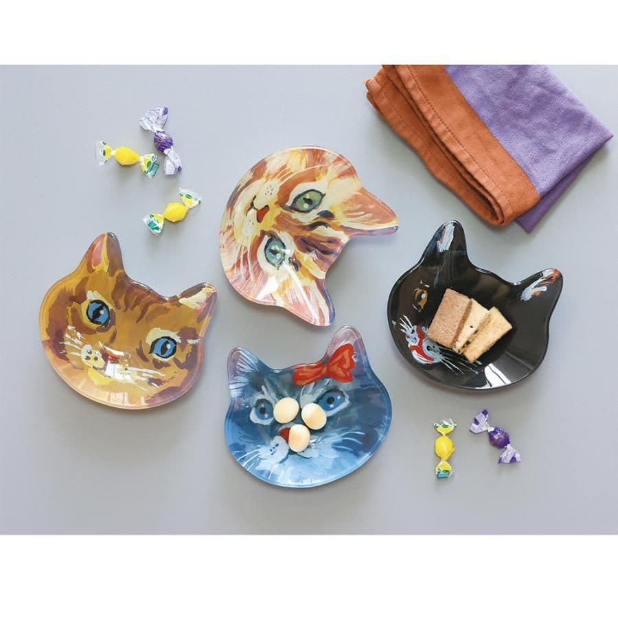 新品　ナタリーレテ　ガラス プレート　ボウル　黒猫　ねこ　ネコ　キャット　猫