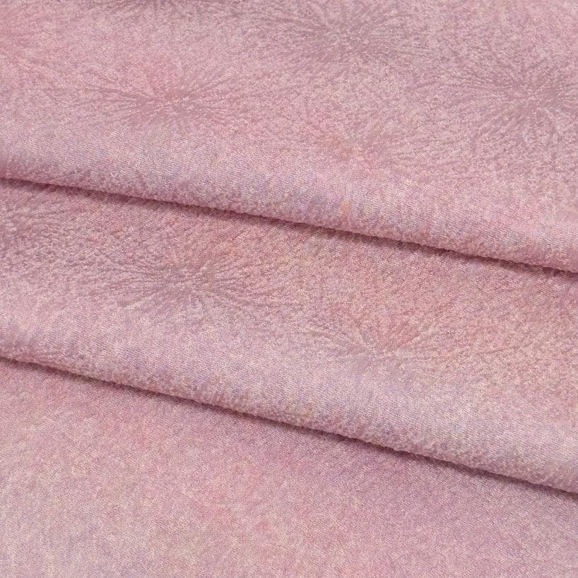 ゆりのはな　色無地着尺　絹扇　反物　八掛付き　紋ちりめん　堅牢染　正絹　B905