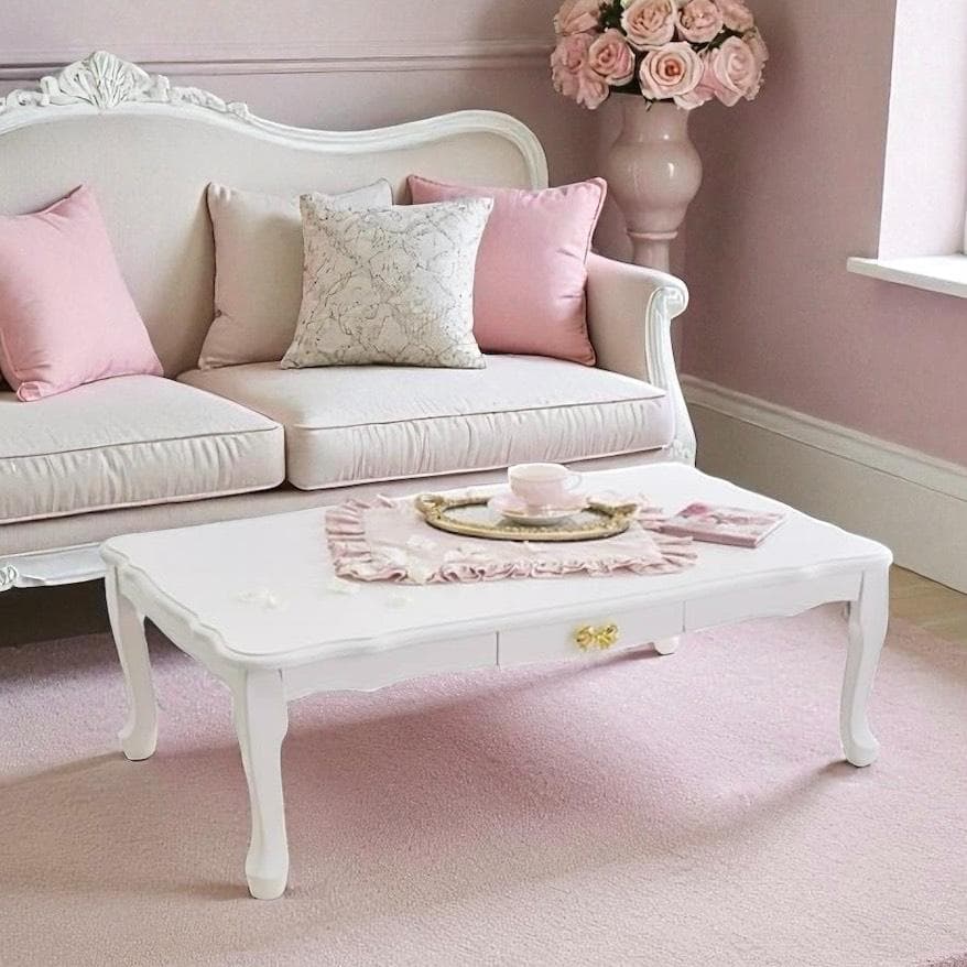 フォロー割【新品】ロマンティック　猫足 折れ脚テーブル　リボン　ガーリー