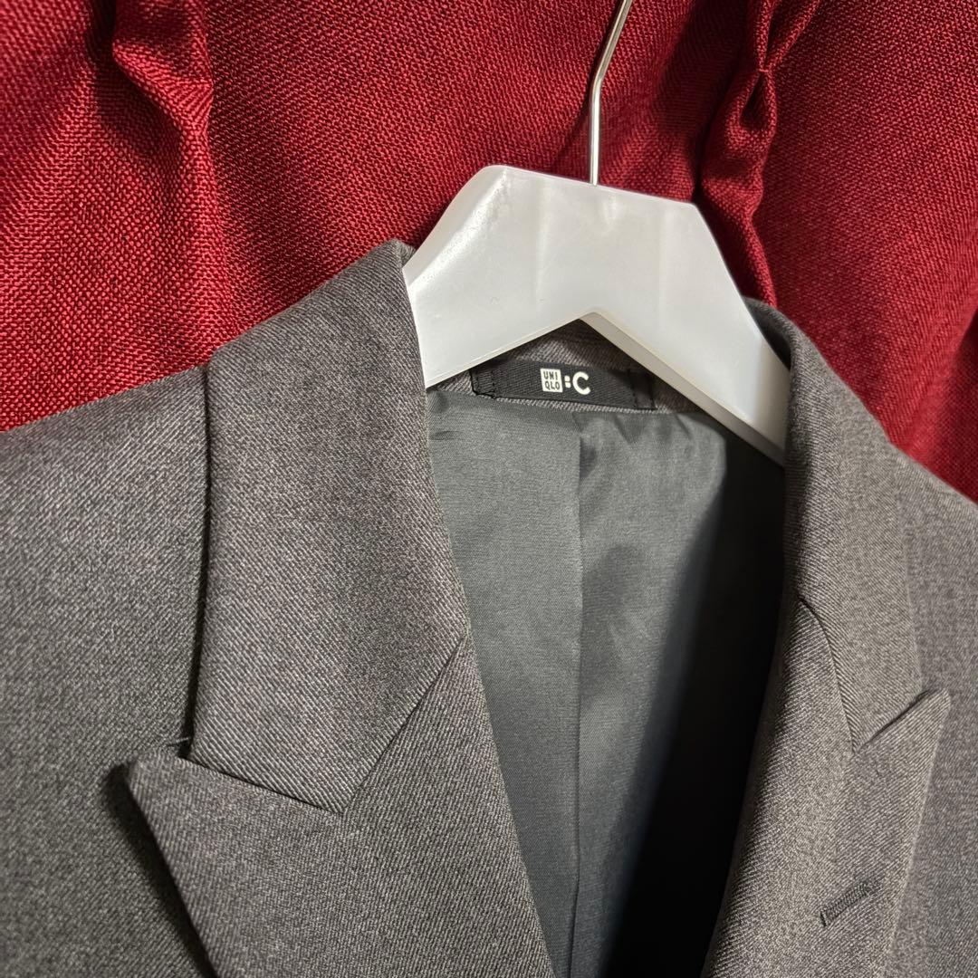 新品未使用 完売 UNIQLO ユニクロ ダブルテーラードジャケット グレー M
