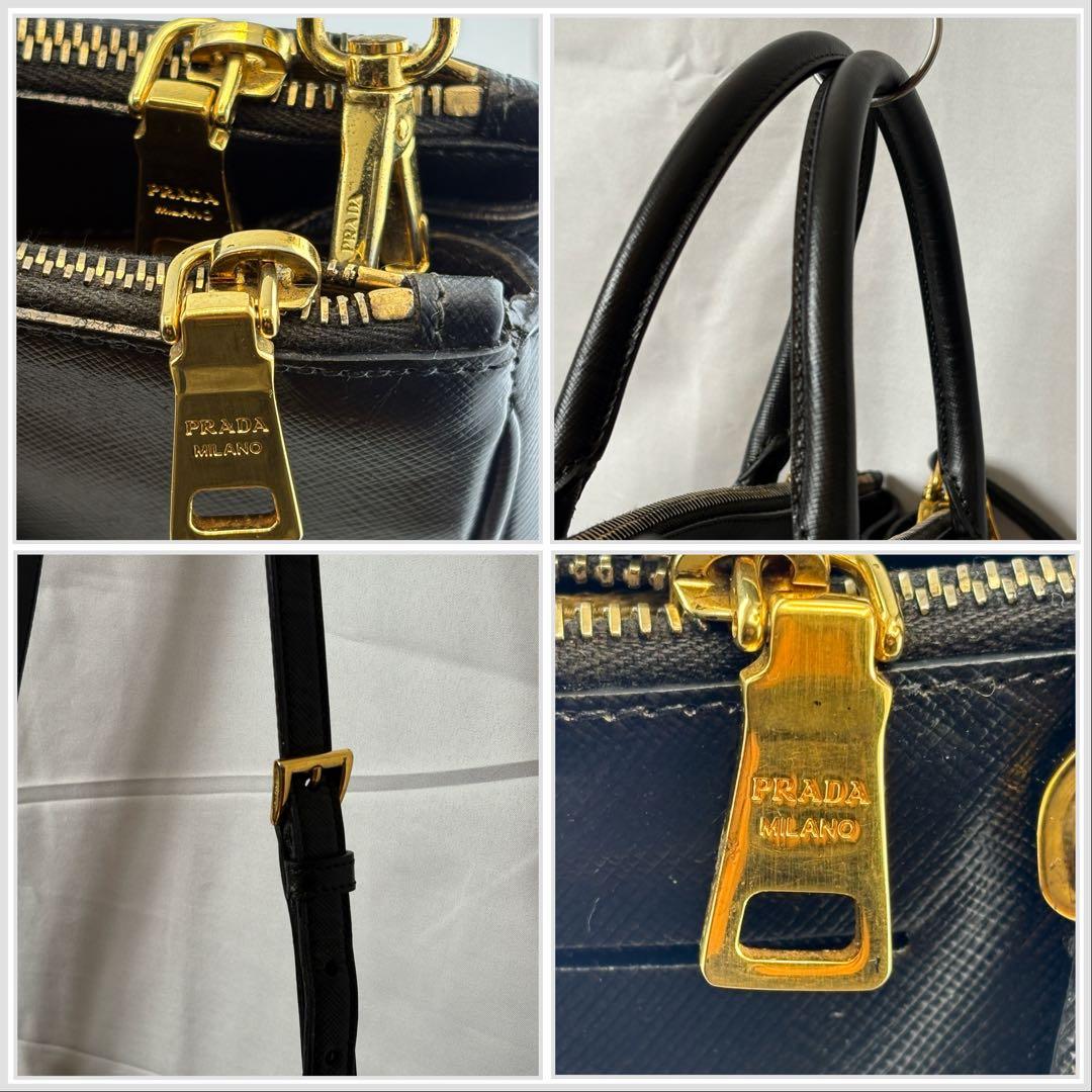 PRADAサフィアーノLUX2WAY黒ゴールド金具BN1801 ギャランティ付き