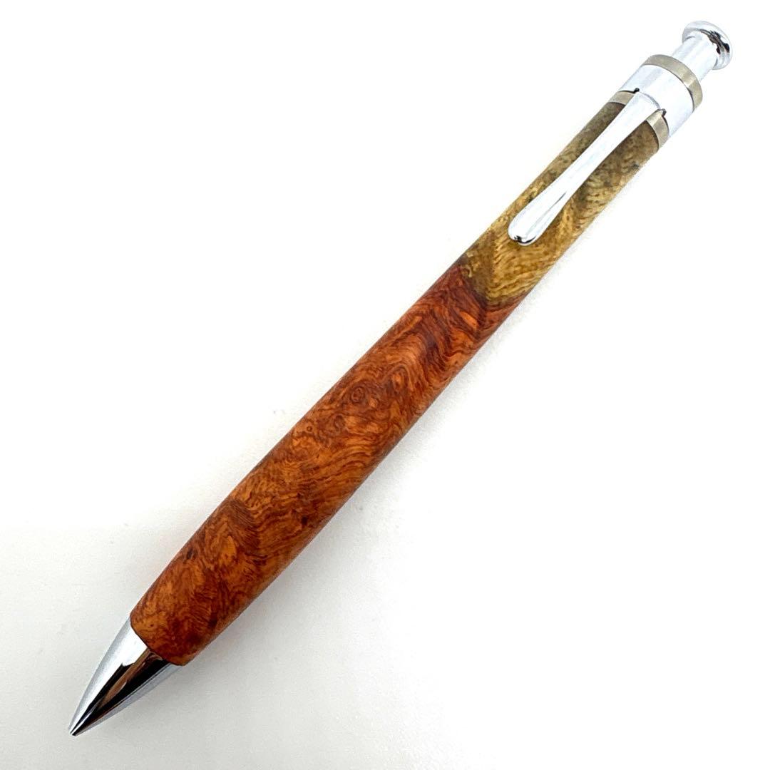 新品即発送 工房楔 【真鍮パイプ】 ペンシル楔 花梨紅白 こぶ杢 シャーペン