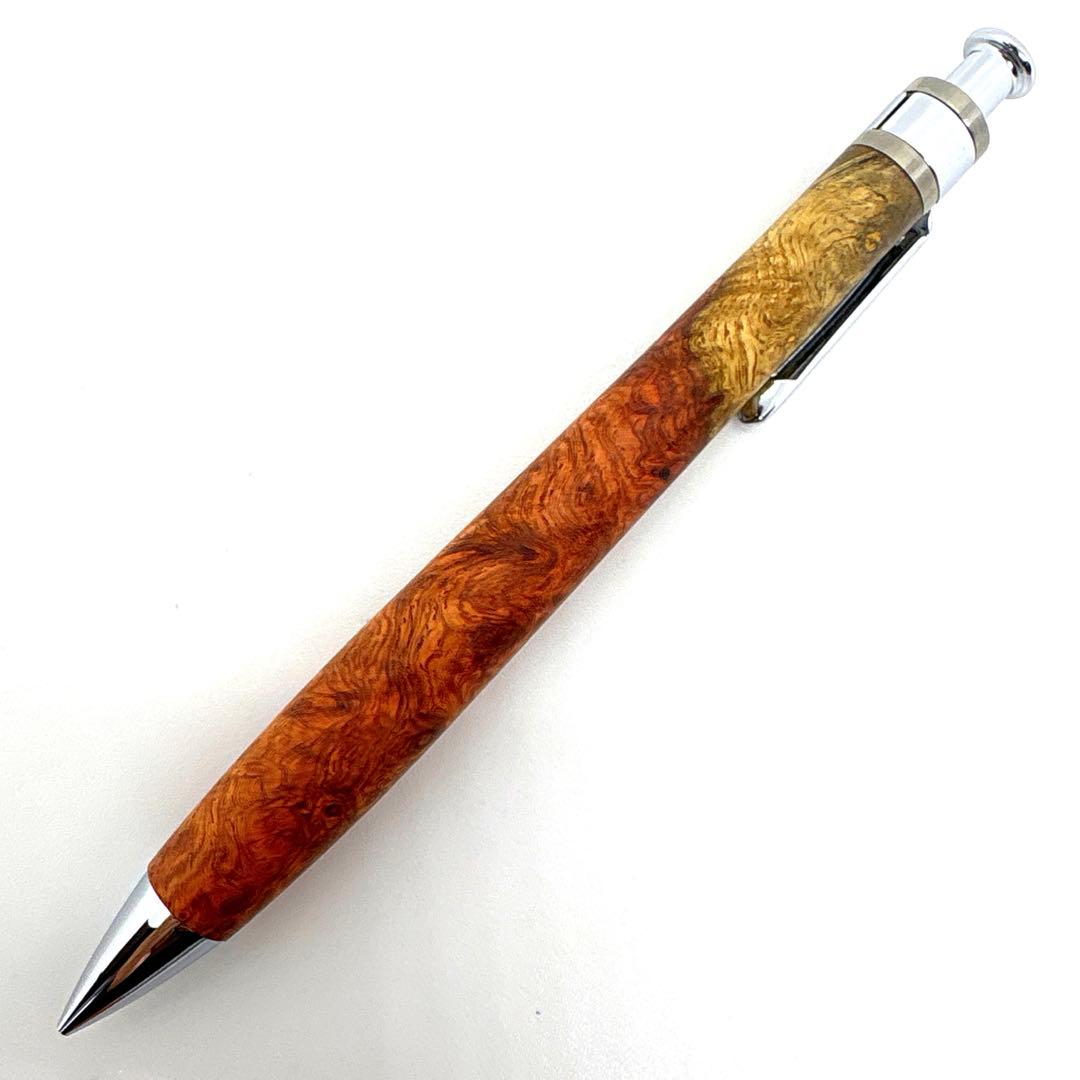 新品即発送 工房楔 【真鍮パイプ】 ペンシル楔 花梨紅白 こぶ杢 シャーペン