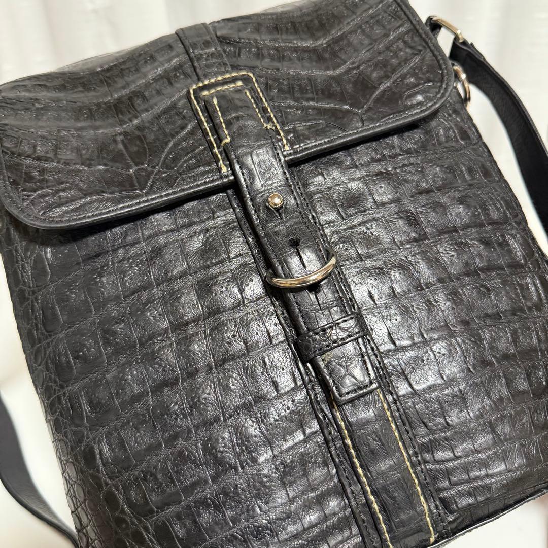 ⭐️極美品⭐️ROZEN 本革　JRA クロコダイル　ショルダーバッグ　ブラック